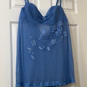 Cacique Blue Lace Chemise